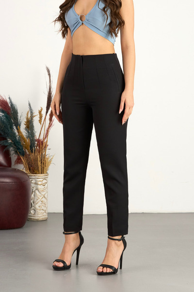 BİKELİFE Pantaloni skinny din material textil pentru femei, cu talie înaltă, ...