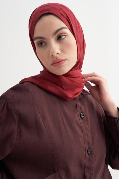 carell Küpçizgi Jakar İtalyan İpekli Şal Bordo