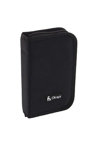 Okapi (Okp-123) Μαύρη θήκη στυλό με δύο καπάκια