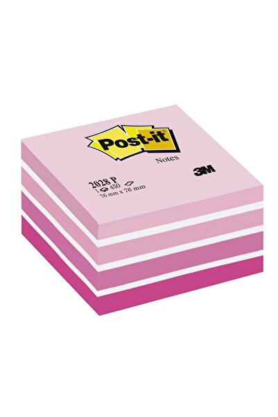 Post-it دفتر ملاحظات مكعب الشكل 450 ورقة مقاس 76x76 ملم بألوان وردية 2028-P