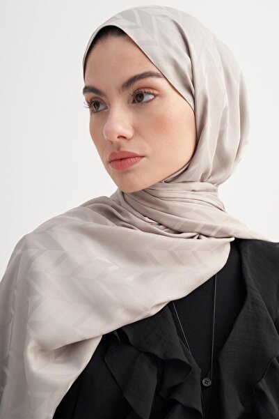 carell Baklava Desen Pamuk İpek Şal Füme