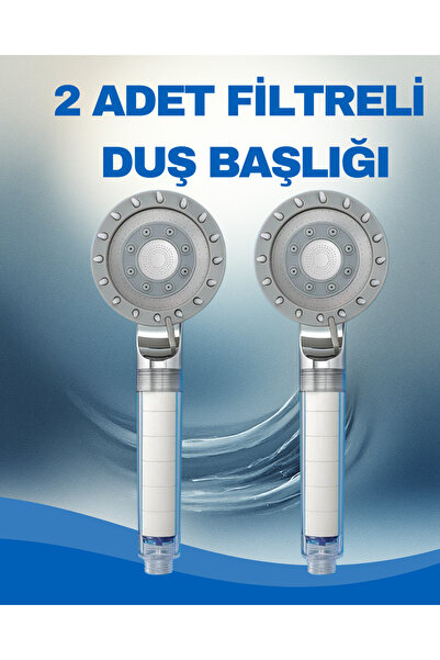 Aqua Sara 2 Adet Filtreli Duş Başlığı | Su Arıtmalı, Klor ve Kireç Önleyici, ...