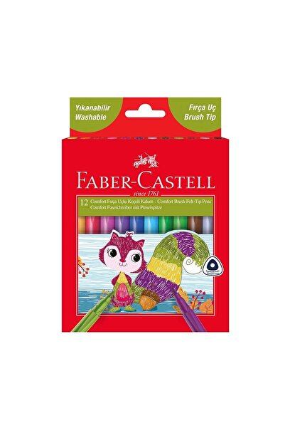 Faber Castell Comfort Serisi Keçeli Kalem 12 Renk Fırça Uçlu 5068155242