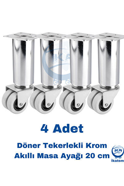 BlackBird Home Picioare de masă rotative inteligente Chrome Magic de 20 cm - ...