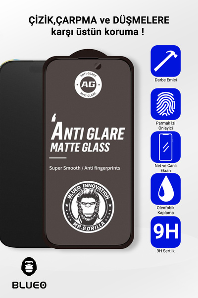 BLUEO واقي شاشة زجاجي متوافق مع iPhone 17 Air مضاد للوهج وغير لامع - سريع الا...