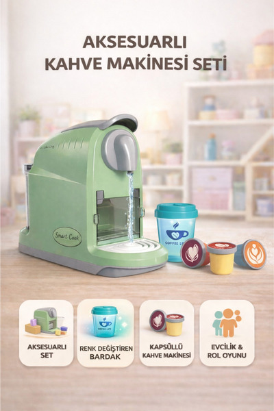 YILDIRIM OYUNCAK Sesli ve Işıklı Kapsül Kahve Makinesi - Oyuncak Kahve Makinası