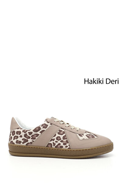 GÖNDERİ(R) Kadın Vizon Lastik Bağcıklı Hakiki Deri Sneaker