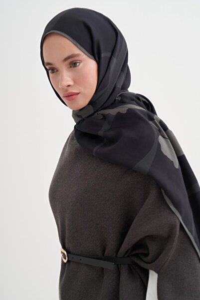 carell Vera Monogram Floş Şal Antrasit