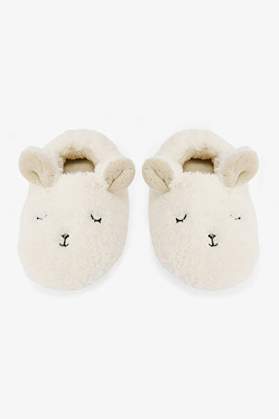 Penti Off-White Animal Embroidered Home Shoes