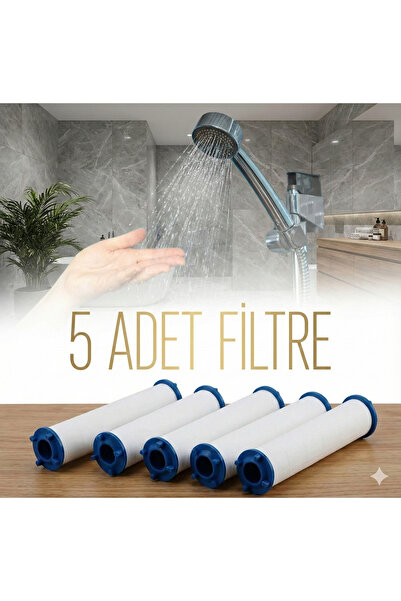 Aqua Sara 5 Adet Filtreli Duş Başlığı Uyumlu Yedek Filtresi Kireç Kir Pas Önl...