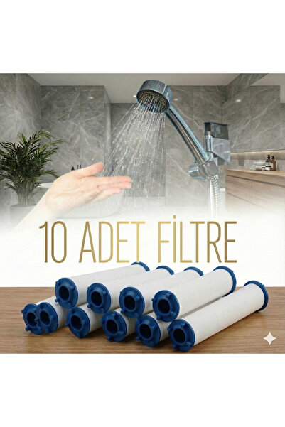 Aqua Sara 10 Adet Filtreli Duş Başlığı Uyumlu Yedek Filtresi Kireç Kir Pas Ön...