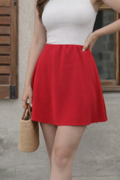 oshebu Roșu – Fusta mini clopot pentru femei