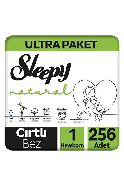 Sleepy Natural Ultra Paket Bebek Bezi 1 Numara Newborn 256 Adet