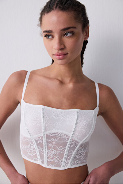 Penti Off-White Bustier with Stone Corset