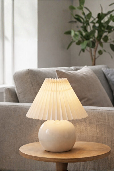 HOMİNG Homing Krem Carpi Pileli Başlık Abajur 241945