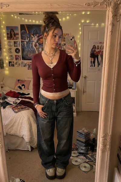 Şiir CERMA Top și bluză cu mânecă lungă pentru femei, cu textură moale, guler...