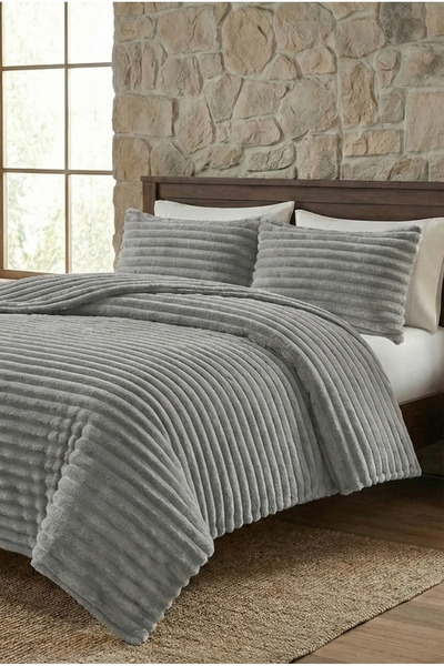 ALTINPAMUK Soft Line Double Bedspread 260X240 Gray