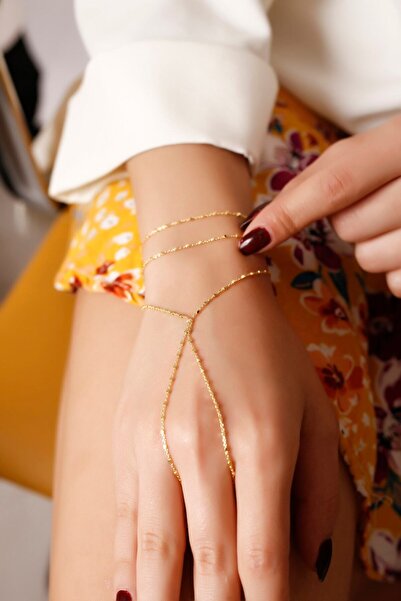 Lia Berto Altın Kaplama Küp Zincir 925 Ayar Gümüş Şahmeran