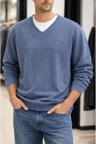 Tony Montana ERKEK V YAKA SELANİK KADİFE TRİKO KAZAK KS1401