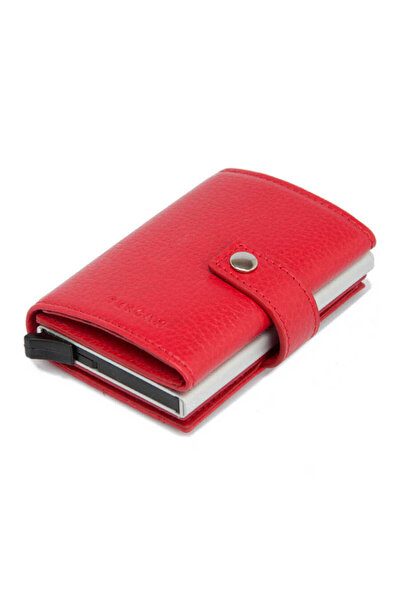 Tergan Red Genuine Leather Unisex Credit Card Holder - S1Kk00000263-B68