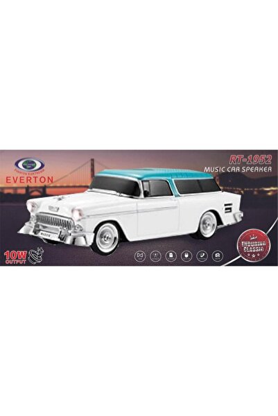 Yerli EVERTON RT-1952 Beyaz Arabalı Bluetooth Fm-Usb-Tf-Aux Şarjlı Nostaljik ...