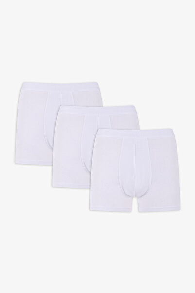 Penti Erkek Pamuklu Basic White Tape 3lü Boxer