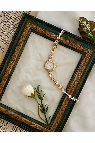Choppers White Flower Stone Adjustable Cord Vintage Watch in Gift Box