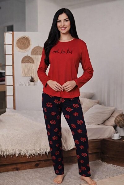 Pemilo Set de pijamale din lycra cu mâneci lungi pentru femei 2000-14