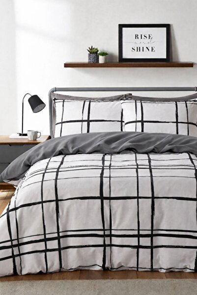 Always Double-Sided Double Duvet Cover Set with Elastic Sheet Prism Black
