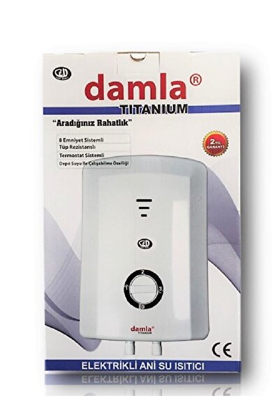 Damla Titanium Elektrikli Şofben - Ani Su Isıtıcı Şohben - Banyo Şofbeni 7500w
