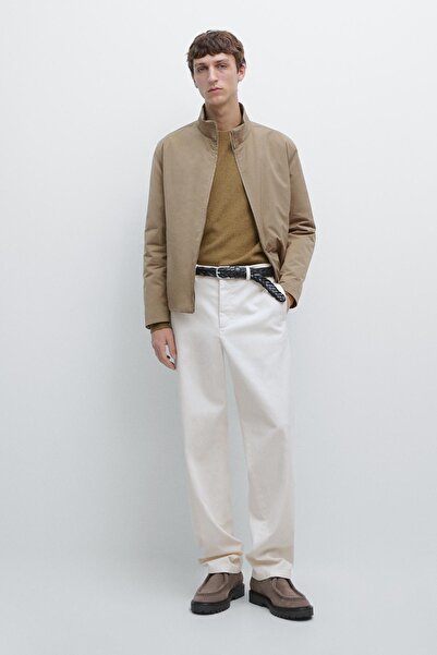 Massimo Dutti Elastik belli pamuklu fitilli kumaş pantolon