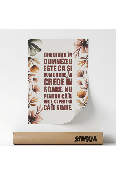 21mxm Poster Religios în Lb Română – Print Digital Neînramat pe Pânză - Credi...