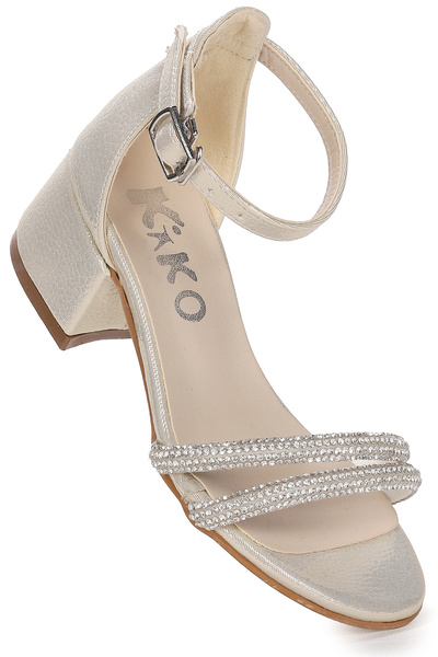 Kiko Kids 791 Sandale cu toc de 3 cm pentru fete, cu piatră