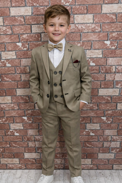 HAYTA Gyereköltöny mellény és ing szett 1-14 éves ezüst bézs színű