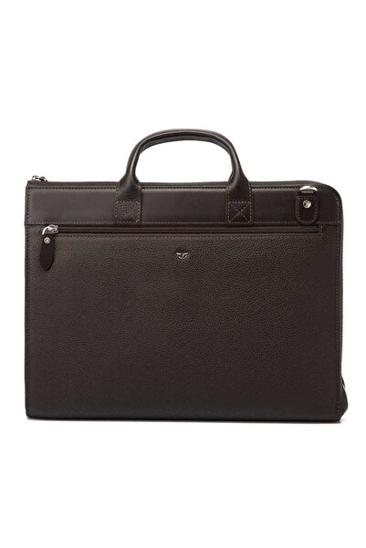 Tergan Kahverengi Hakiki Deri Unisex Evrak Çantası - S1EV00021218-W14