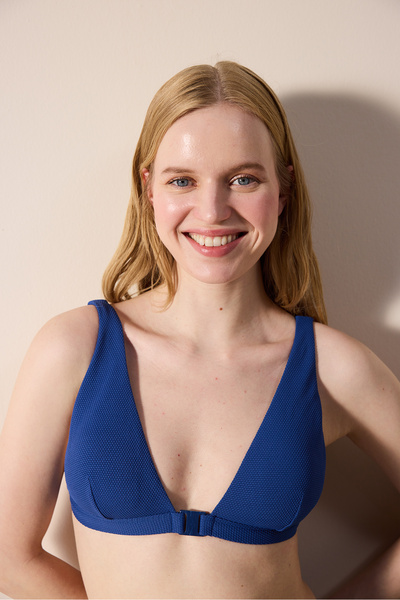 Penti Μπλουζάκι μπικίνι με υφή Romina Deep V Indigo