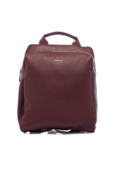 Tergan Bordo Hakiki Deri Kadın Sırt Çantası - S1SR00079384-M71