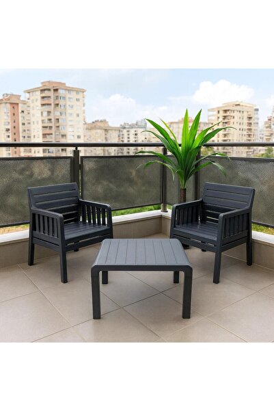 MOBETTO Lara 1 1 S Mindersiz Bahçe Takımı Balkon - Bahçe - Teras Mobilyası / ...