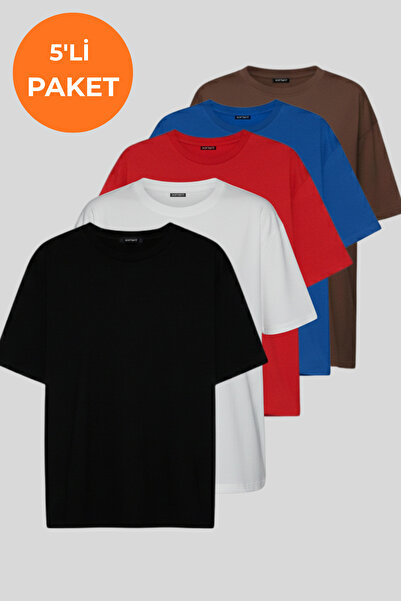 soft&basic Набір із 5 жіночих футболок, 100% органічна бавовна, оверсайз крій...