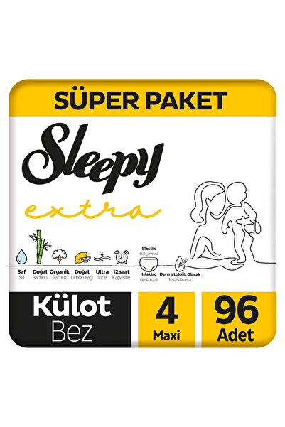 Sleepy Extra Günlük Aktivite Süper Paket Külot Bez 4 Numara Maxi 96 Adet