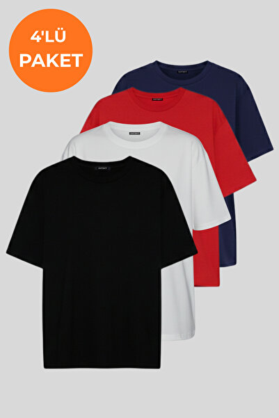 soft&basic Pachet de 4 pentru femei 100% bumbac organic supradimensionat Fit ...