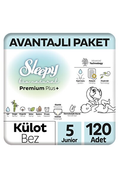 Sleepy Bio Natural Premium Plus Avantajlı Paket Külot Bez 5 Numara Junior 120...