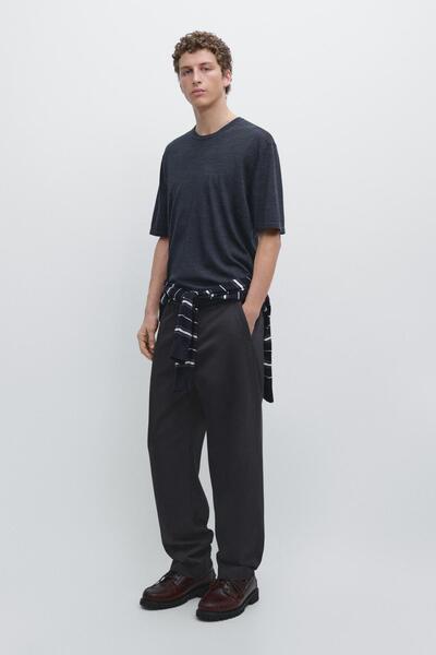 Massimo Dutti Yünlü kısa kollu t-shirt