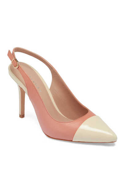 Tergan Ekru Hakiki Deri Kadın Stiletto - K24I1AY67374-T6T