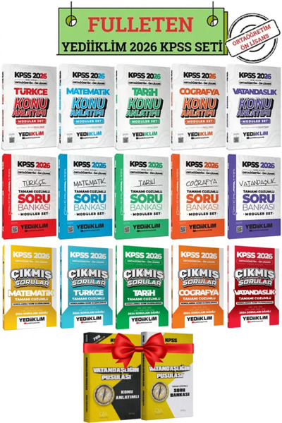 Yediiklim Yayınları KPSS 2026 Ortaöğretim Ön Lisans Modüler Konu Anlatımı+ So...
