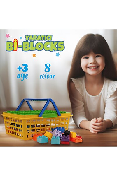 Birlik Oyuncak Bİ-BLOCKS SEPETLİ 58 PCS ARAÇLI YARATICI BLOKLAR