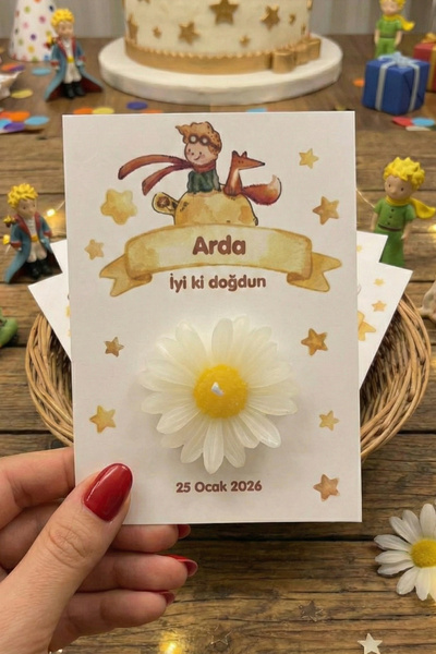 Mumlina Küçük Prens Papatya Mum Kartı – Bebek, Yeni Doğan, Doğum Günü, Baby S...