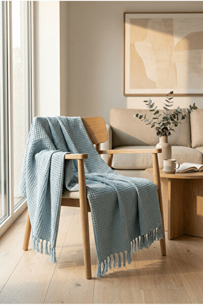 Lucy and Home Şal pentru canapea verde apă / Husă TV / Aruncare 130x170 cm (F...