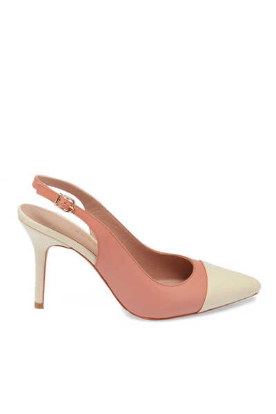 Tergan Ekru Hakiki Deri Kadın Stiletto - K24I1AY67374-T6T
