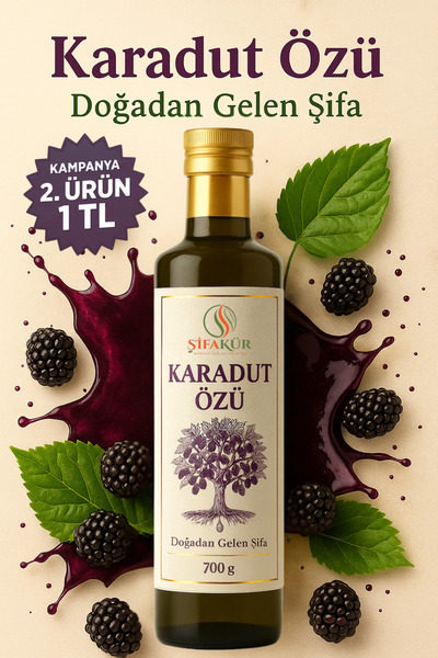 ŞİFAKÜR BİTKİSEL SAĞLIK ÜRÜNLERİ Karadut Özü 700 g | %100 Doğal, Katkısız, Ra...